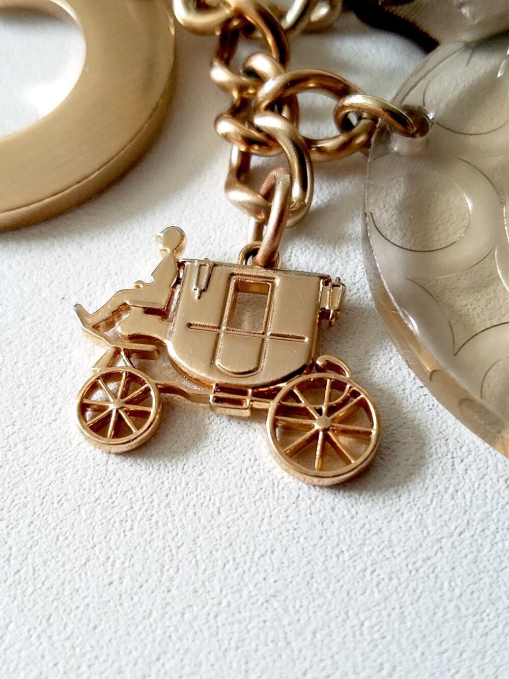Coach Logo Carriage C Signature Rose Gold Tone Hang Tag Bag Charm - Picture 4 of 6